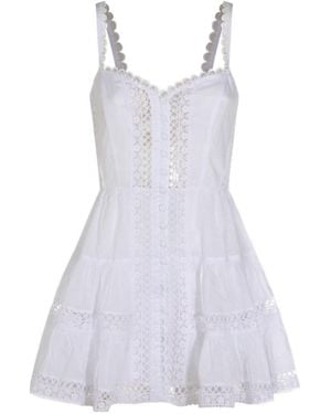 Charo Ruiz Ibiza Ibiza Lace Trim Mini Dress - Purple