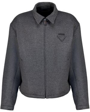 Prada Long-Sleeve Casual Jacket - Gray