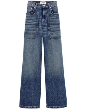 Ba&sh High-Waisted Wide-Leg Jeans - Blue