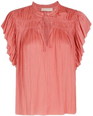 Ulla Johnson Agosta Ruffled Tie Top - Pink