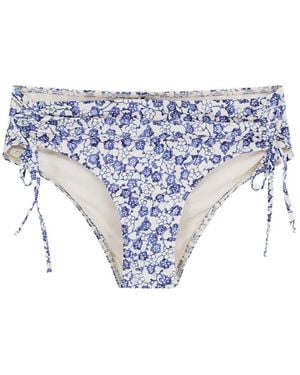 Isabel Marant Floral Printed Tie Fastened Bikini Briefs - Blue
