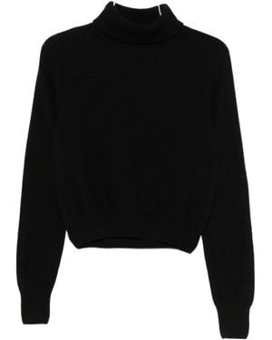 Baserange High-Neck Ribbed Jumper - Black