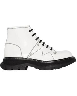 McQueen Tread Lace-Up Boots - White
