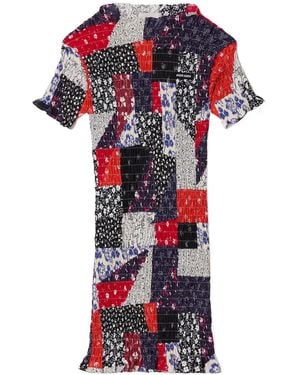 Miu Miu Patchwork Print Mini Dress - Red