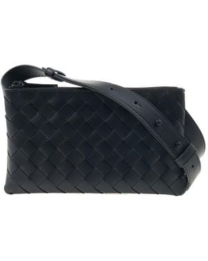 Bottega Veneta Zippered Shoulder Bag - Blue