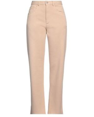 MM6 by Maison Margiela Solid-Colored Straight-Leg Trousers - Natural