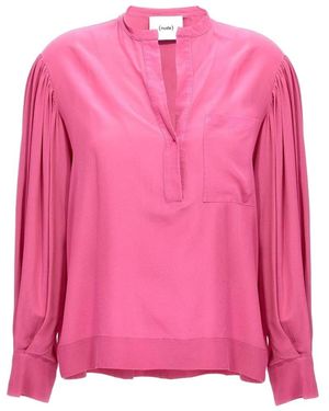 Nude Elegant Bloshirt Top - Pink