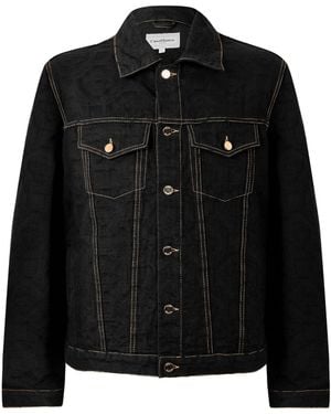 CASABLANCA Collared Denim Jacket - Black