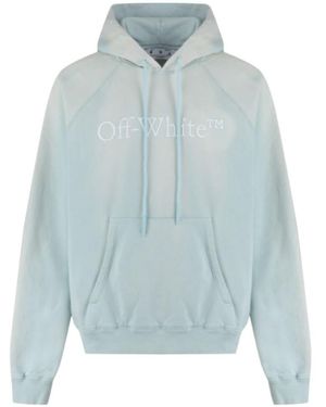 Off-White c/o Virgil Abloh Logo Print Hoodie - Blue
