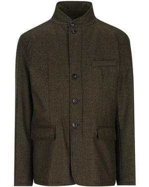 Herno Stand-Up Collar Button Casual Jacket - Green