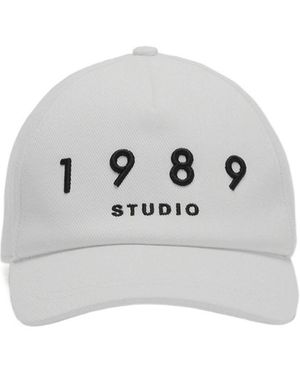 1989 STUDIO Striped Baseball Patch Cap - White
