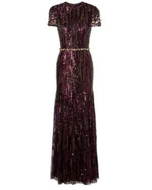 Jenny Packham Ninetta Sequined Gown - Purple