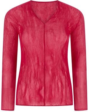 Issey Miyake Chiffon Twist 1 Top - Red