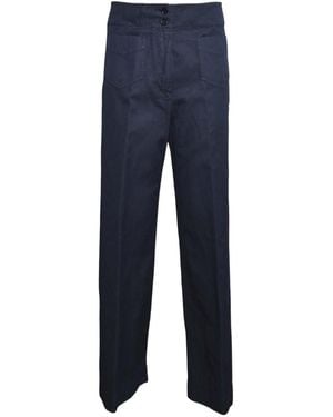 Aspesi Lace-Up Detail Casual Trousers - Blue