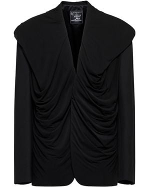 Y. Project Ruched Tailored Blazer - Black