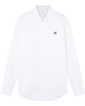 Maison Kitsuné Maison Kitsuné Fox Patch Curved Hem Shirt - White