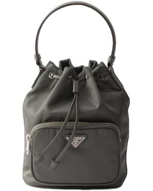 Prada Duet Re-Nylon Bucket Bag - Black