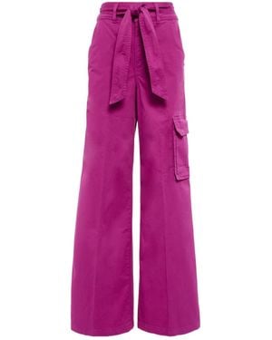 Veronica Beard Belissa Cotton Cargo Pants - Purple