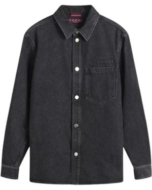 Gucci Long-Sleeved Denim Shirt - Blue