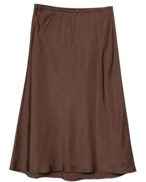 Vince Elasticated-Waistband Midi Skirt - Brown