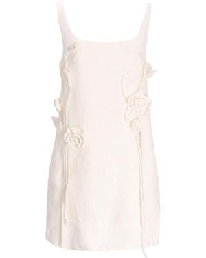 FARM Rio Rose-Embellished Cotton Mini Dress - White