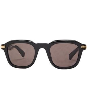 Cartier Thick-Frame Square Sunglasses - Black