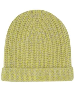 The Elder Statesman Ribbed Cuff Beanie Hat - Green