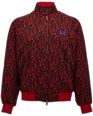 Baracuta 'Jacquard Needles' Bomber Jacket - Red