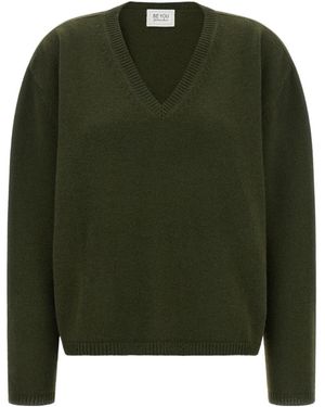 Be You 2030 Relaxed V-Neck Knitted Sweater - Green