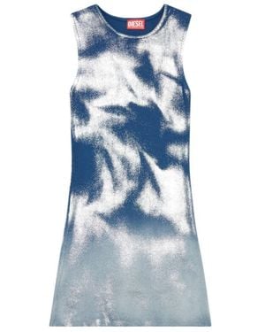 DIESEL Metallic-Finish Cotton Dress - Blue