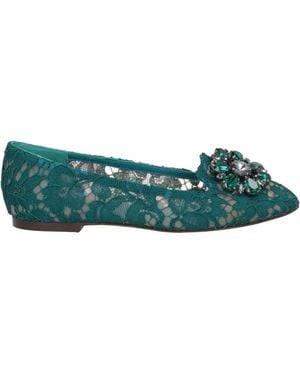 Dolce & Gabbana Lace Print Loafers - Green