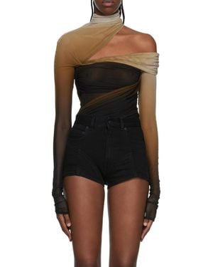 Mugler Pleated Long-Sleeved Jumpsuit - Black