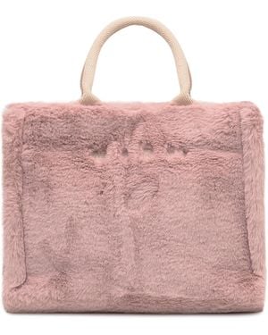 Marni Faux-Fur Tote Bag - Pink