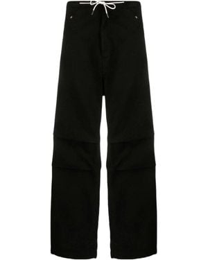 DARKPARK Drawstring-Waistband Cotton Pants - Black