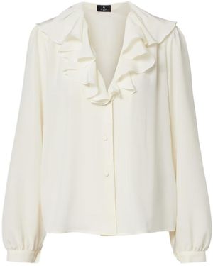 Etro Ruffle Collar Shirt - White