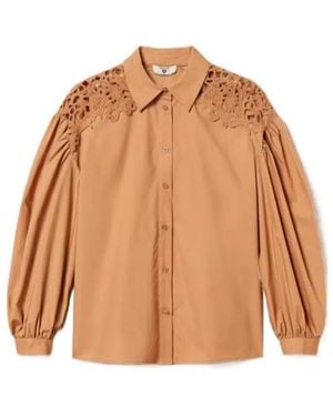 Twinset Balloon-Sleeve Shirt - Brown