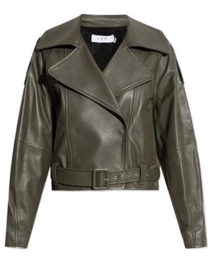 IRO Long Sleeve Leather Jacket - Green