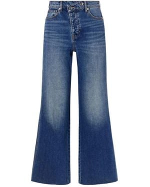 Veronica Beard Taylor High-Rise Wide-Leg Jeans - Blue
