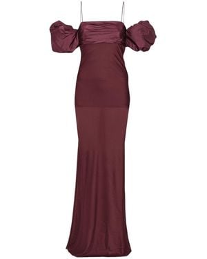 ROTATE BIRGER CHRISTENSEN Chiffon Puff-Sleeve Dress - Red