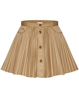 RED Valentino Pleated Skirt - Natural