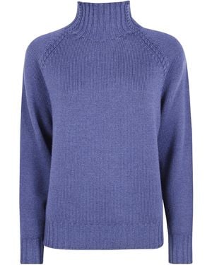 Rossopuro Long-Sleeve High-Neck Top - Blue