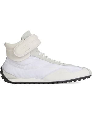 Balmain Racing Mid-Top Sneakers - White
