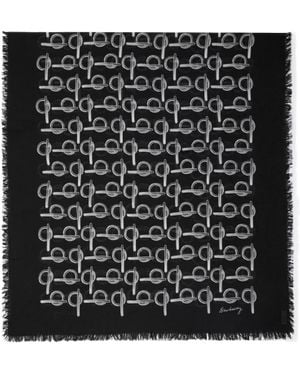Burberry Skinny Reversible B Wool Scarf - Black