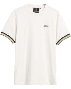 Barbour Tippedcuff Logo Crewneck Tshirt - White