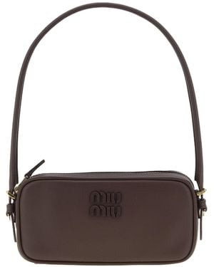 Miu Miu Leather Pouch - Brown