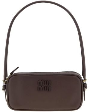 Miu Miu Zipper Shoulder Bag - Brown