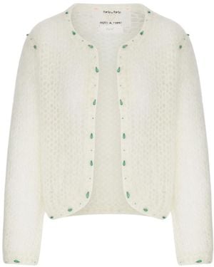 forte_forte Long-Sleeve Open-Front Cardigan - White