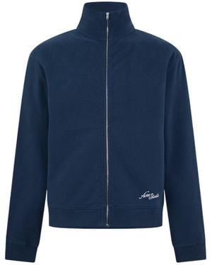 Acne Studios Logo Zip Hoodie - Blue