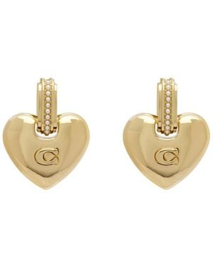 COACH Heart-Shaped Earrings - Metallic