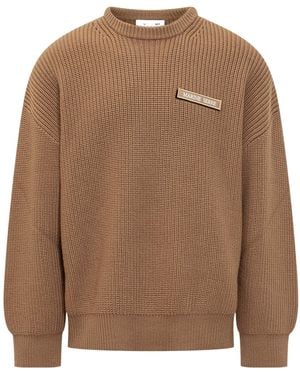 Marine Serre Long-Sleeved Sweater - Brown
